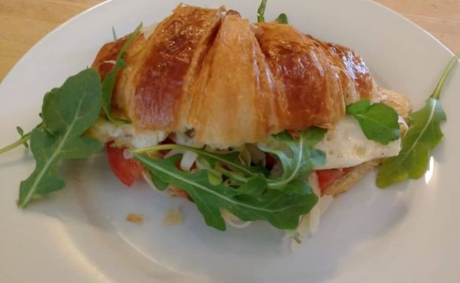 Warm filled savory croissant at the Parsonage Inn